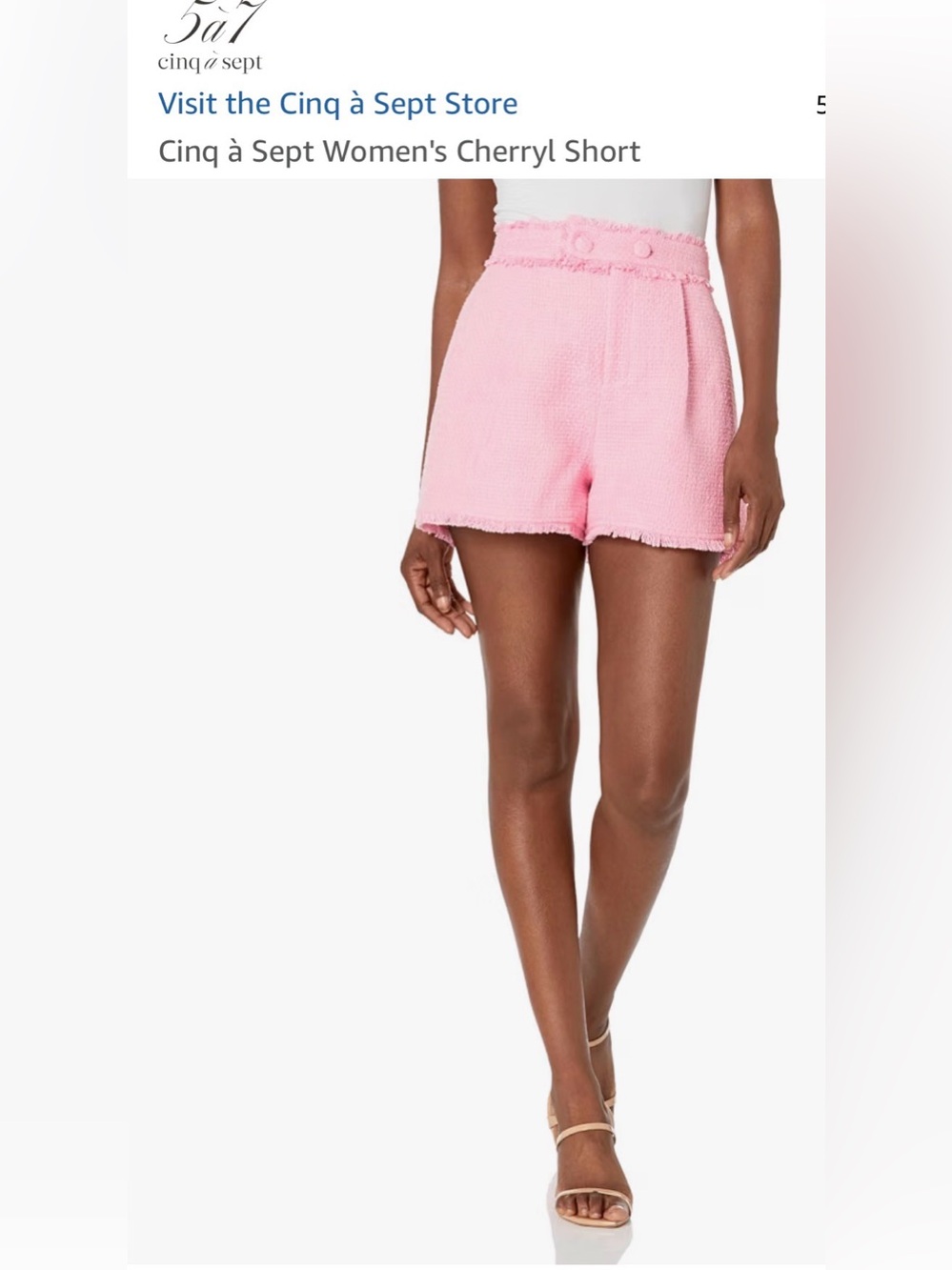 cinq a sept Sz 8 High Waist Pink Cherryl Boucle Shorts Orig $300 Exc Cond